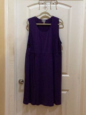 Purple 2x Sleeveless Pullover Dress